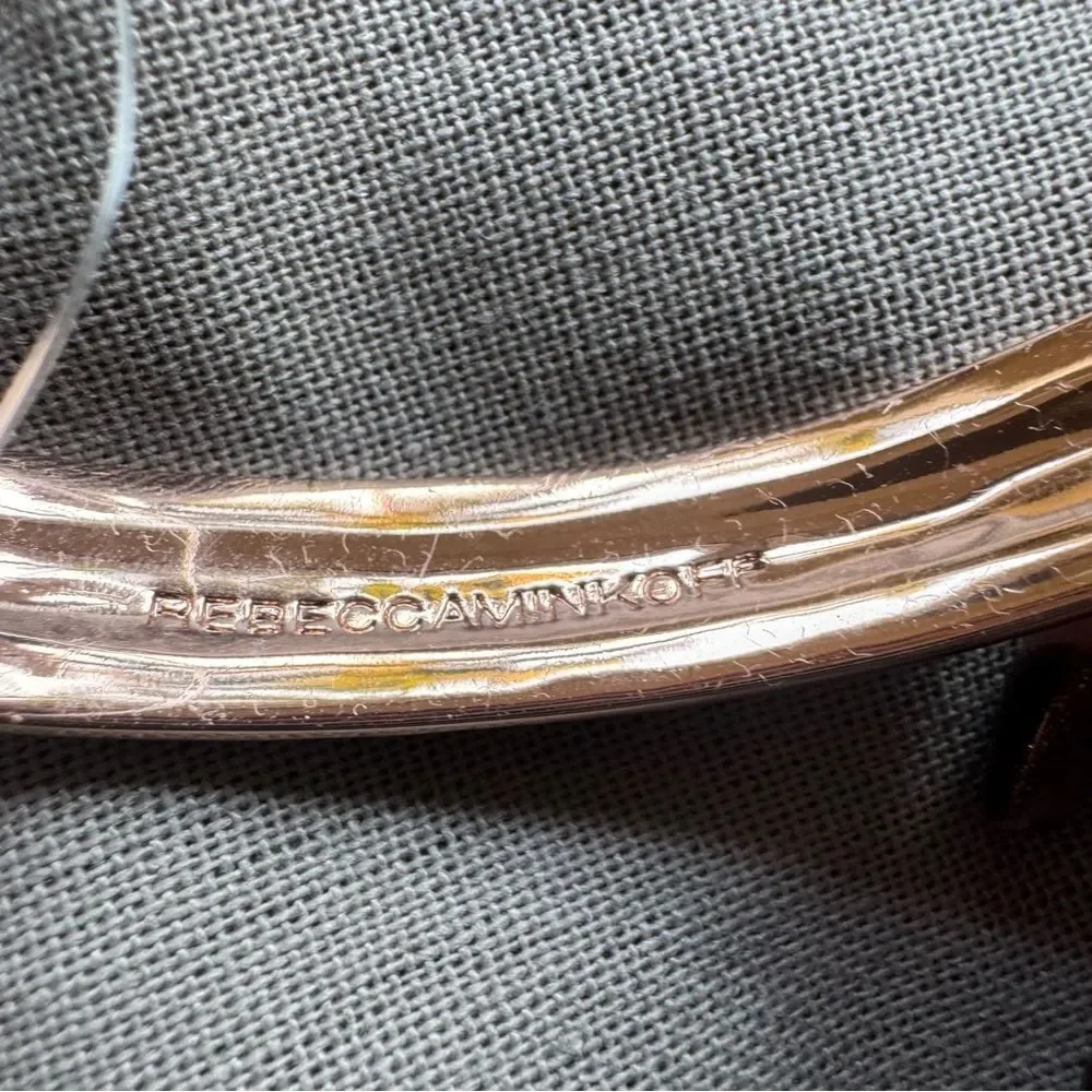 NEW Rebecca Minkoff Brass Tone Triangle Shape Crystal Rhinestone Bangle Bracelet